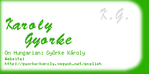 karoly gyorke business card